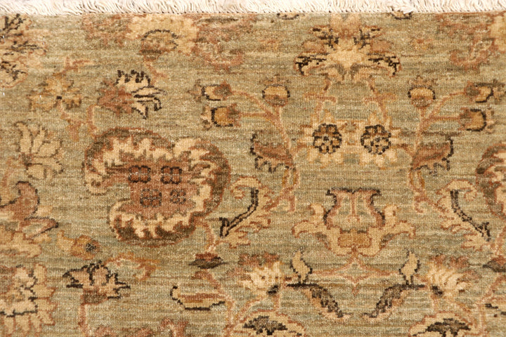 White Afghan Ikat Rug 6' x 8' 6" Hand-Knotted