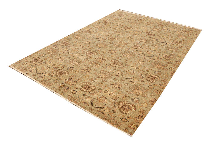White Afghan Ikat Rug 6' x 8' 6" Hand-Knotted view