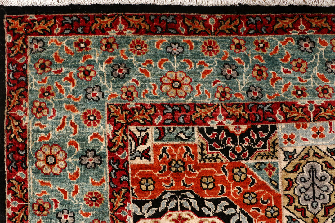 Afghan Mamluk Rug 6' 1 x 9' Hand-Knotted
