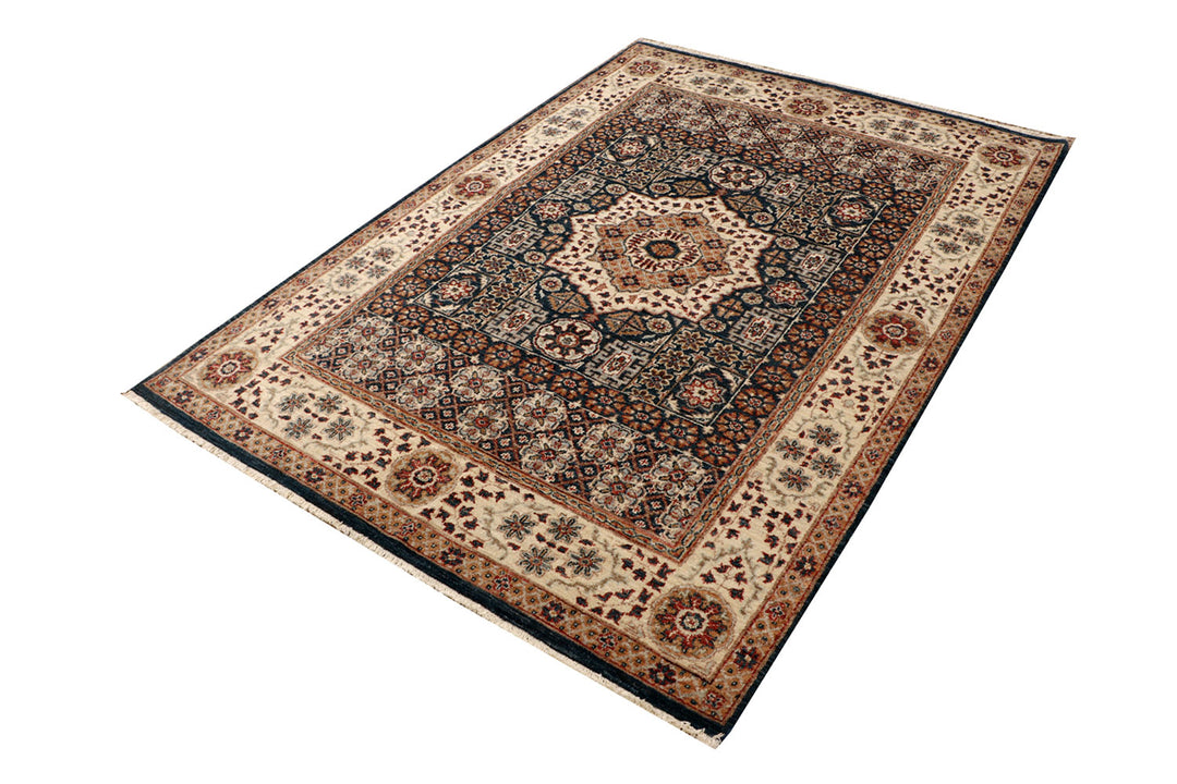 Afghan Mamluk Rug 5' 1 x 6' 11 Hand-Knotted