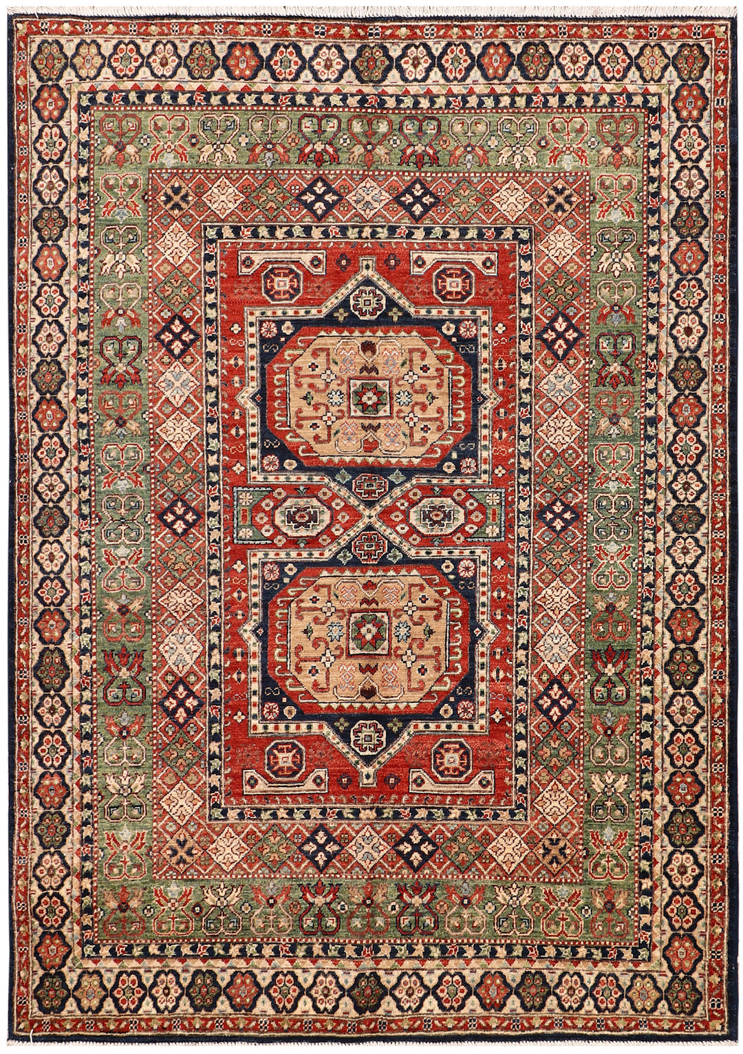 Afghan Mamluk Rug 4' 9 x 6' 8 Hand-Knotted