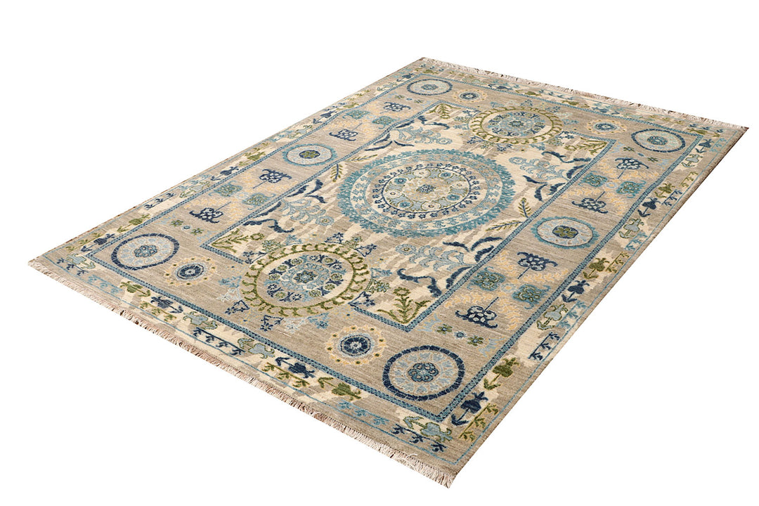 Multi Colored Oushak 5'  1" x 7'  1" - No. QA84077