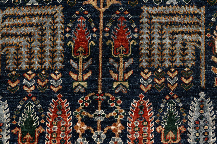 Midnight Blue Ikat 4' 11 x 6' 7 - No. 71486