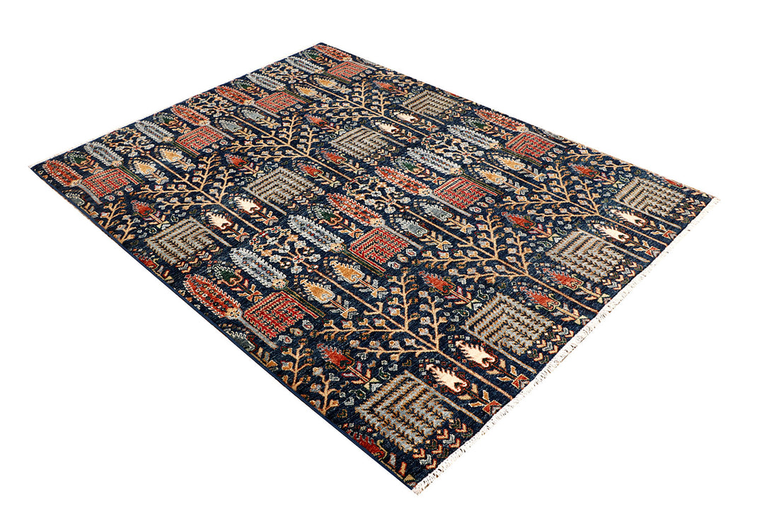 Midnight Blue Ikat 4' 11 x 6' 7 - No. 71486