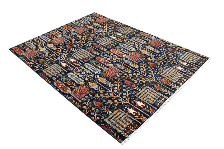 Midnight Blue Ikat 4' 11 x 6' 7 - No. 71486