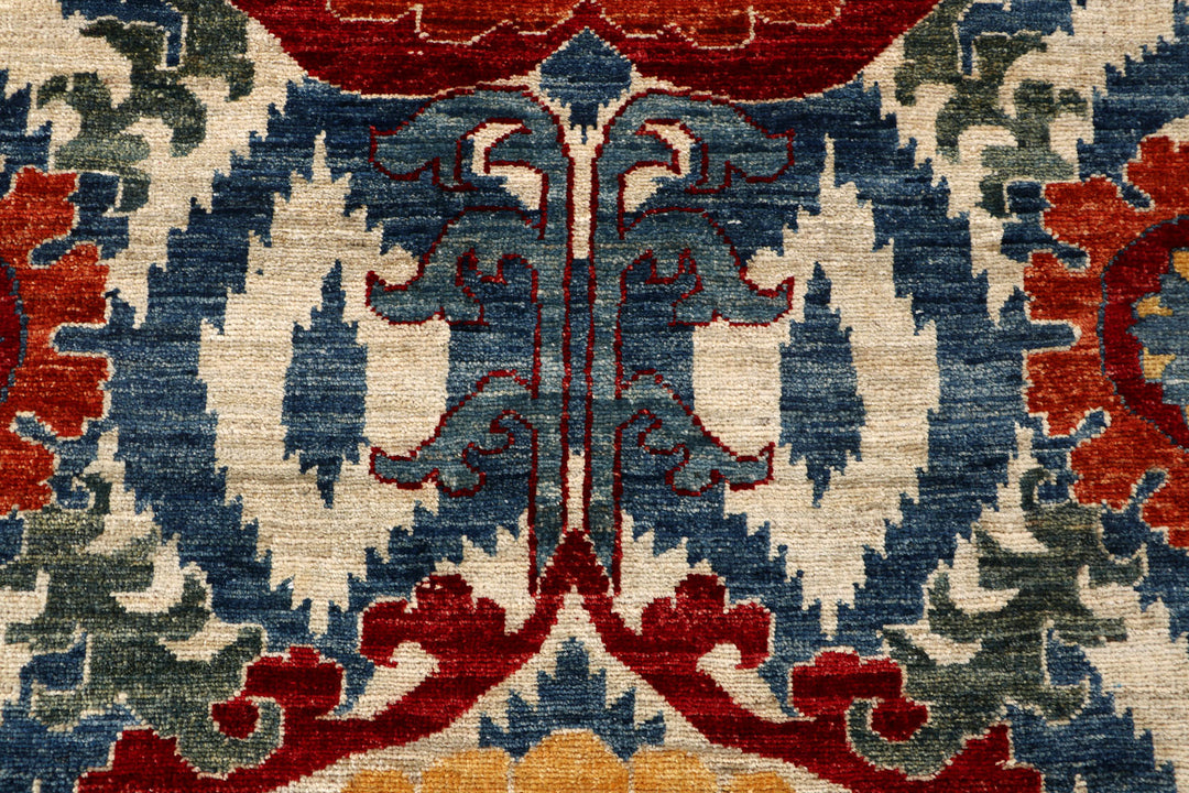 Multi Colored Ikat 2'  7" x 9'  9" - No. QA13885