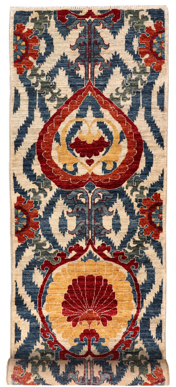 Multi Colored Ikat 2'  7" x 9'  9" - No. QA13885