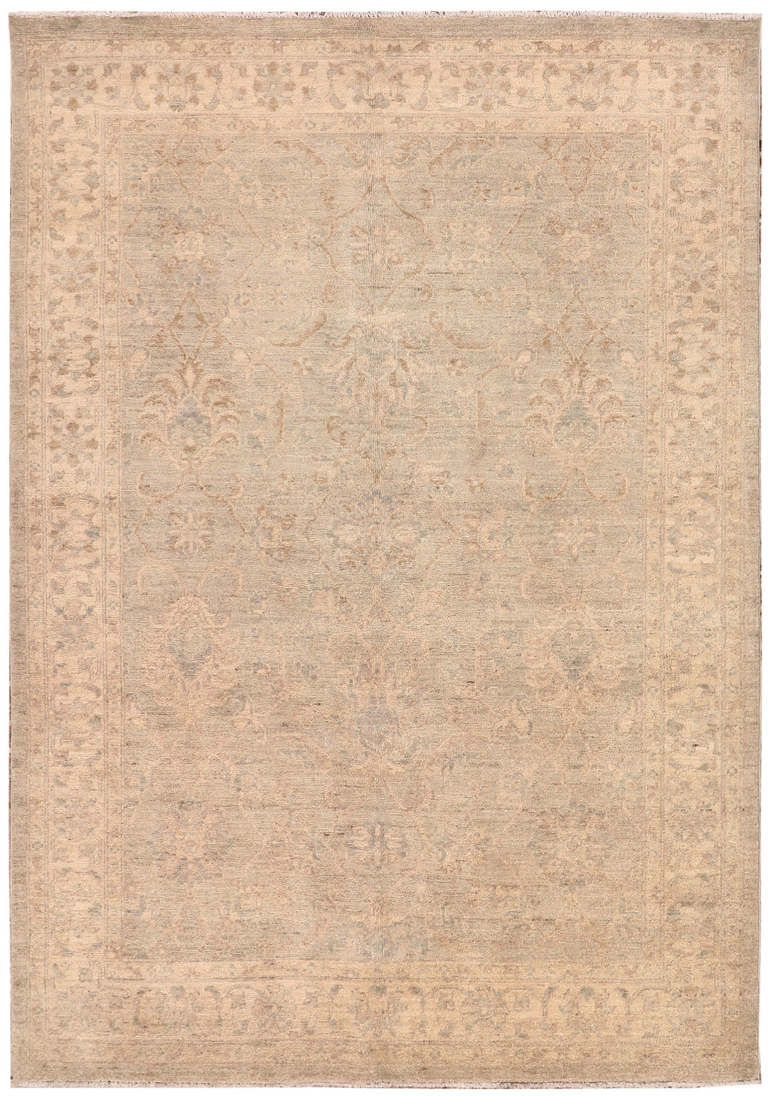 Afghan Ziegler Rug 5'1" x 7'2" Hand-Knotted
