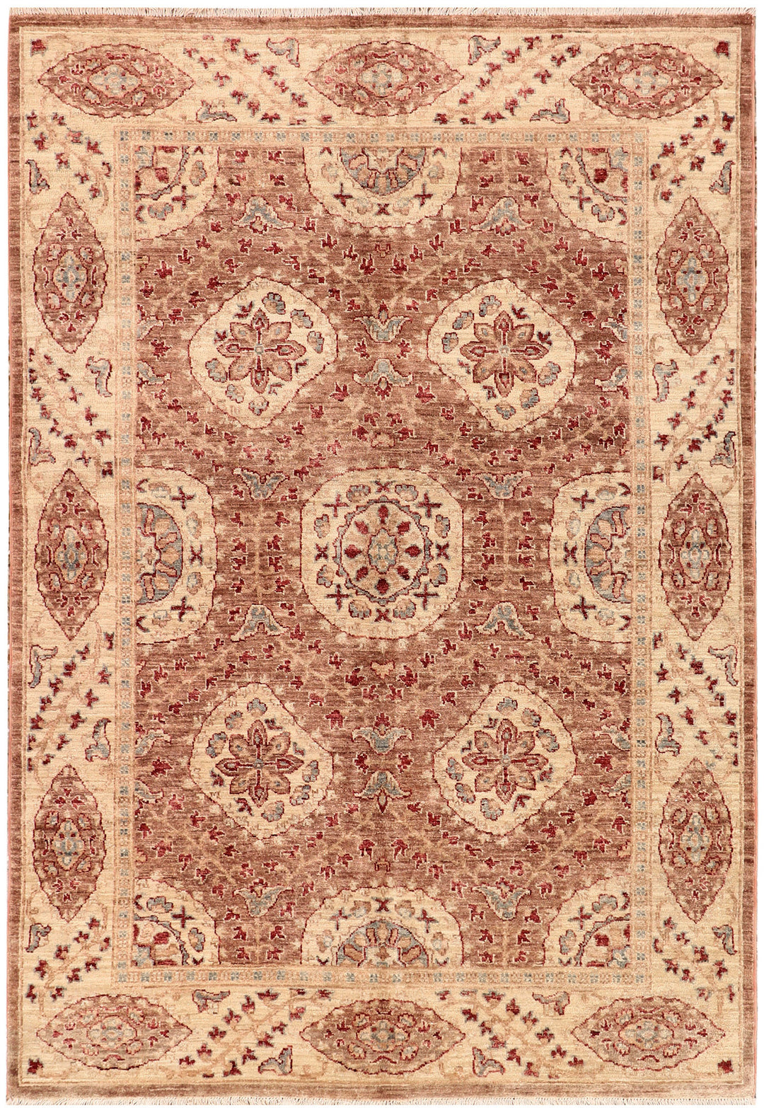 Afghan Oushak Rug 5' x 7'1" Hand-Knotted