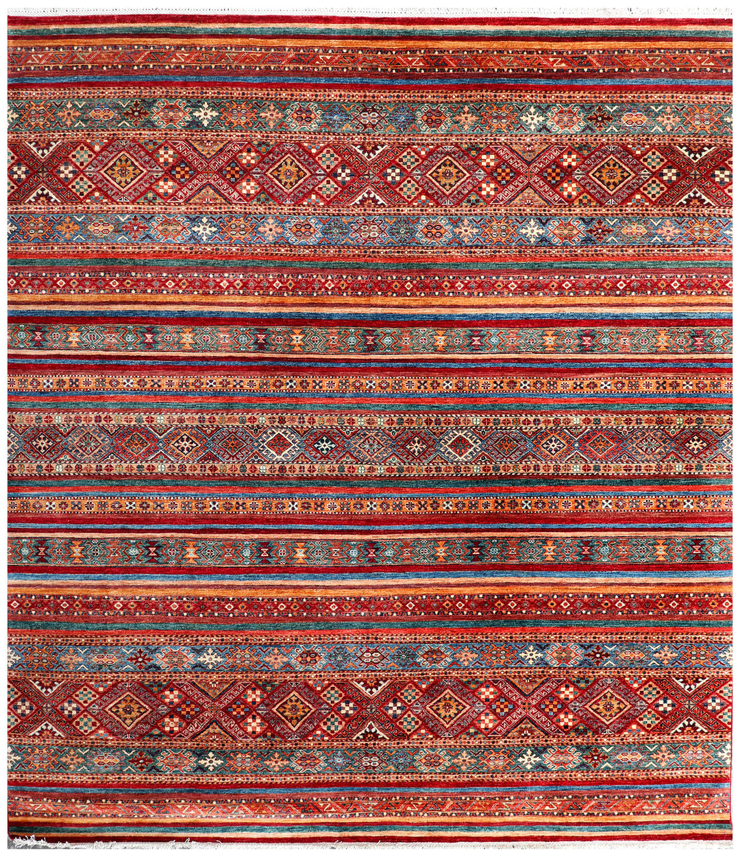 Afghan Kazak Rug 8' 4 x 9' 8 Hand-Knotted