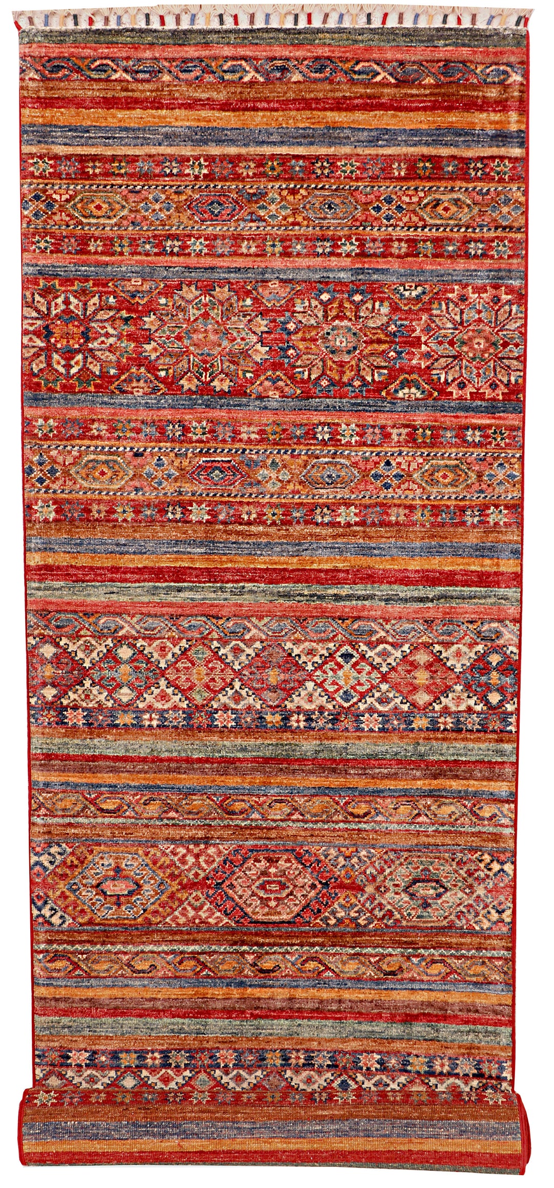 Afghan Kazak Rug 2' 9 x 9' 9 Hand-Knotted