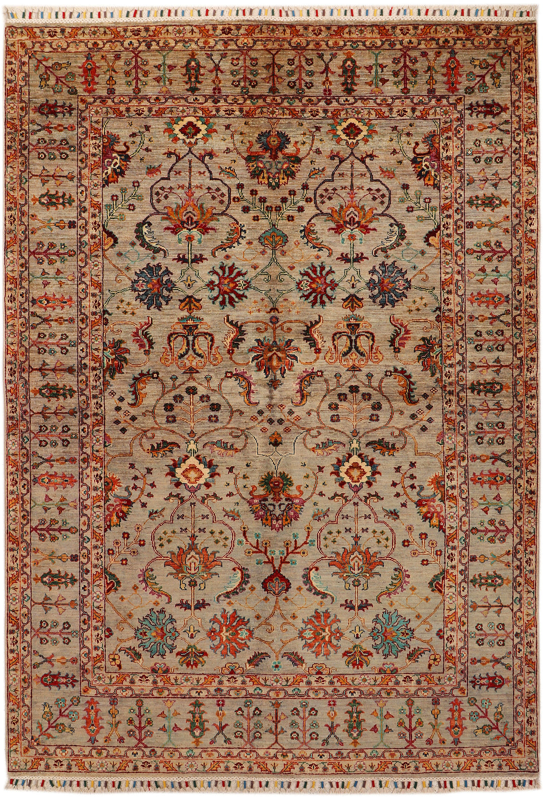 Afghan Sultani Rug 5' 7 x 8' 1 Hand-Knotted