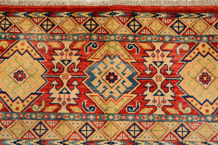 Afghan Kazak Rug 5' x 6' 8" Hand-Knotted view
