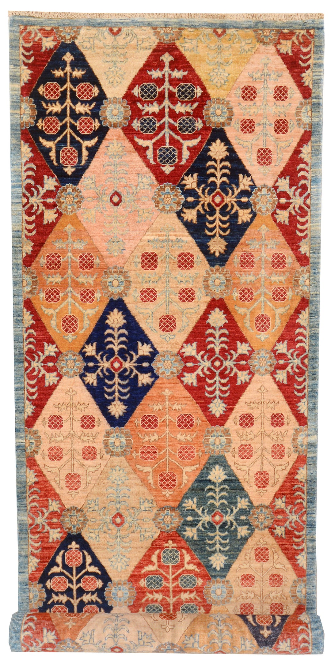 Afghan Ziegler Rug 3' x 10' 1 Hand-Knotted