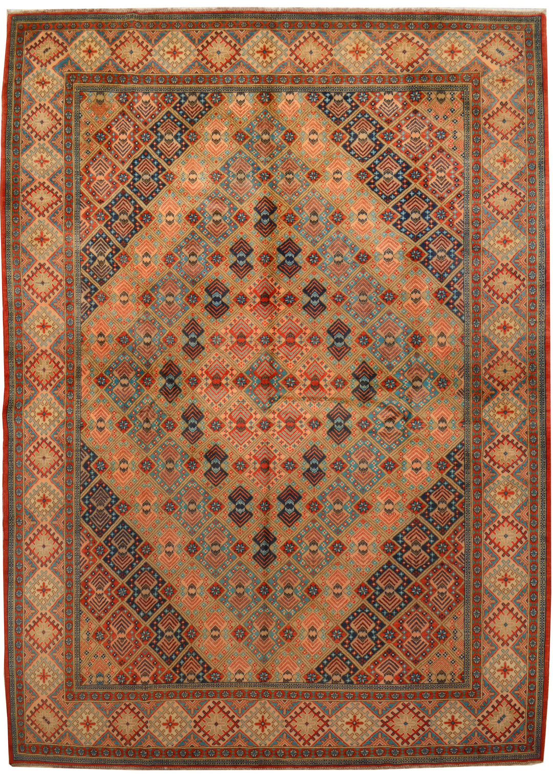 Afghan Kazak Rug 8' 3" x 11' 9" Hand-Knotted