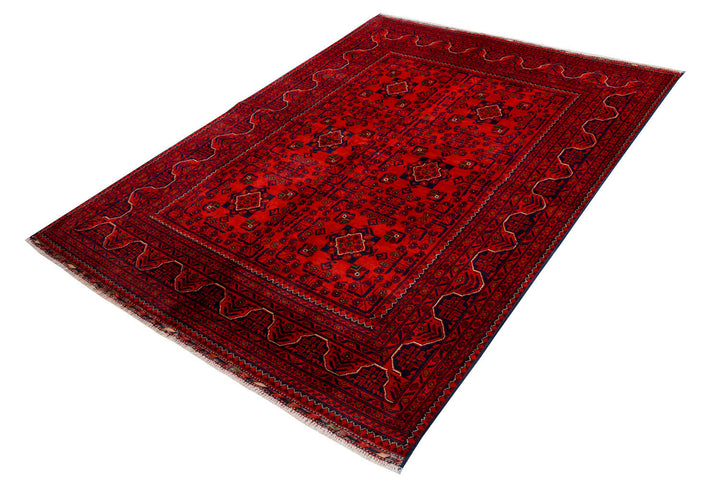 Red Khal Mohammadi Rug 4' 10 x 6' 6 Hand-Knotted border
