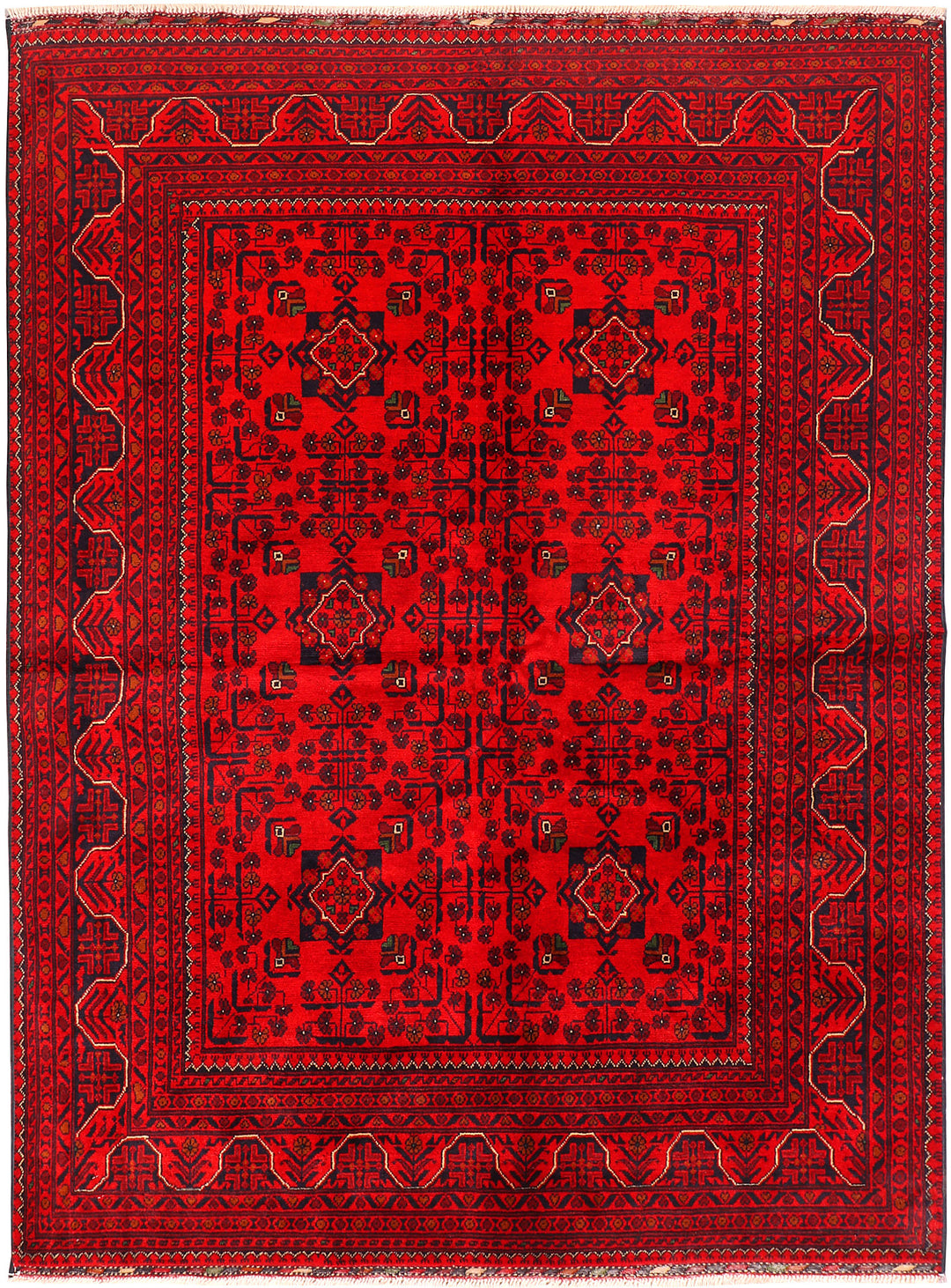 Red Khal Mohammadi Rug 4' 10 x 6' 6 Hand-Knotted