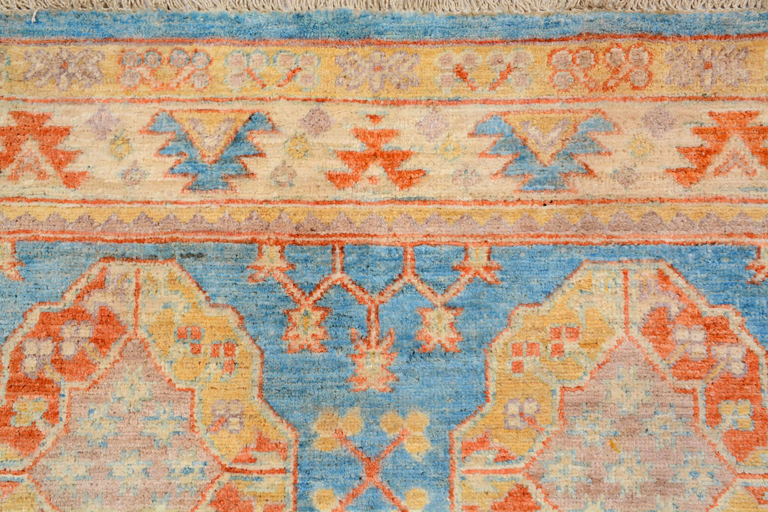 Sky Blue Kazak 4'  1" x 6'  3" - No. QA21243
