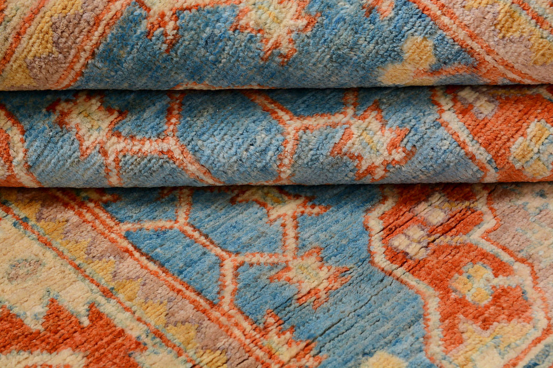 Sky Blue Kazak 4'  1" x 6'  3" - No. QA21243