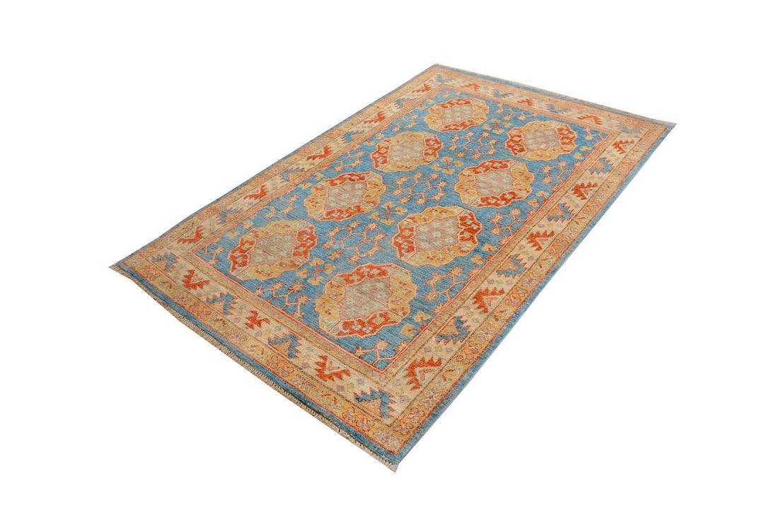 Sky Blue Kazak 4' 1 x 6' 3 - No. 71650