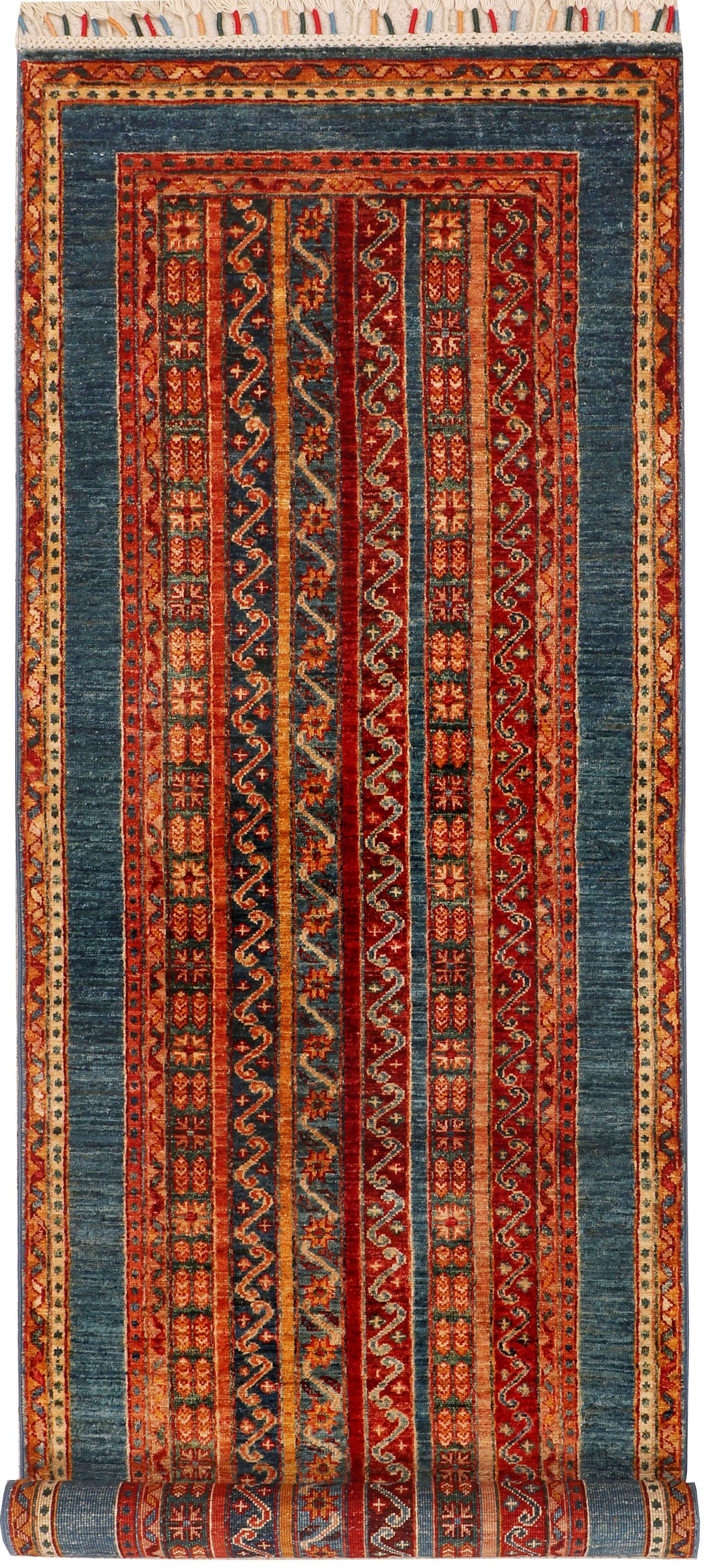 Afghan Oriental Rug 2' 7 x 8' 1 Hand-Knotted
