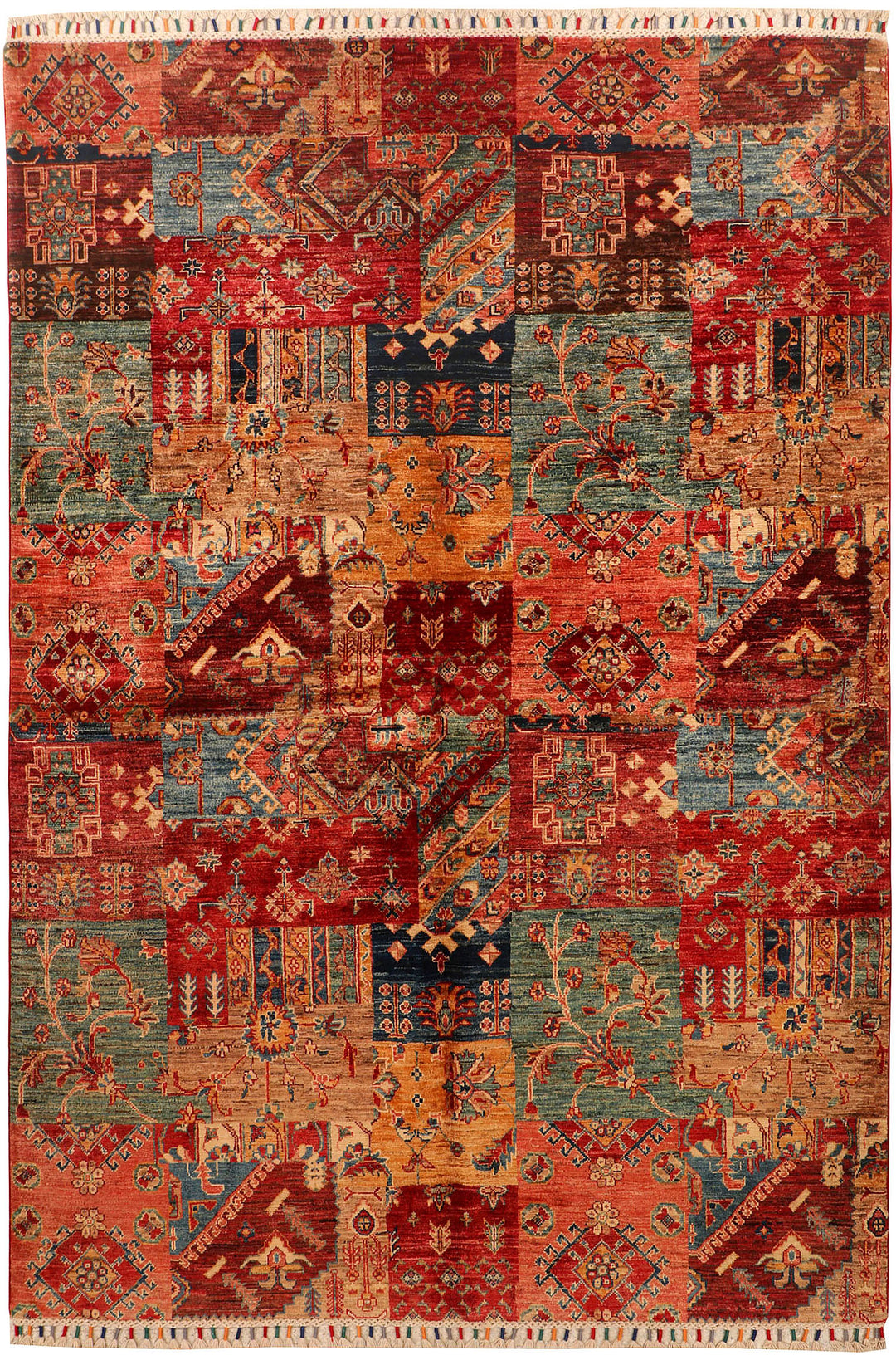Afghan Kazak Rug 5' 6 x 7' 9 Hand-Knotted