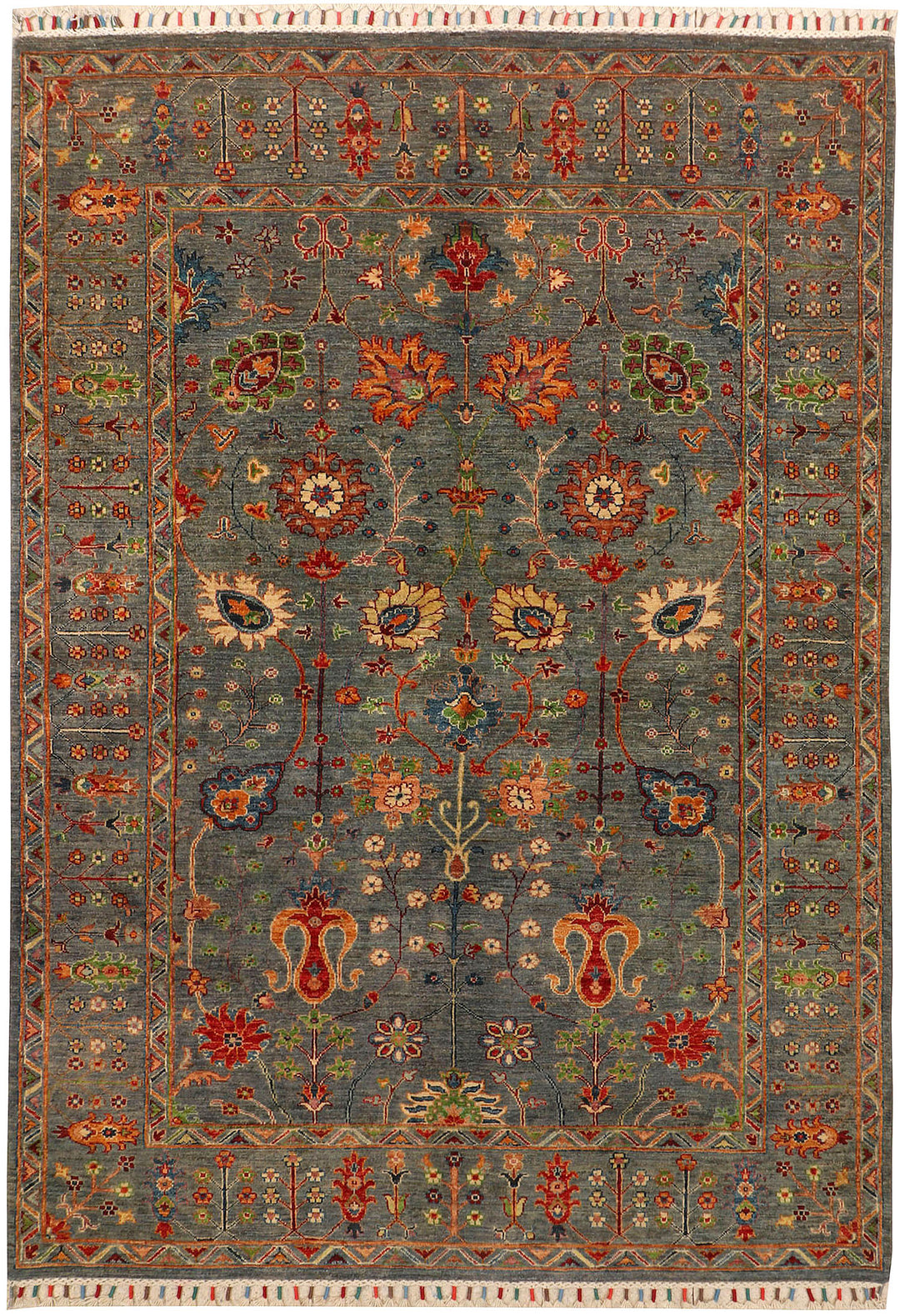 Multi Colored Sultani 5' 9 x 7' 4 Hand-Knotted