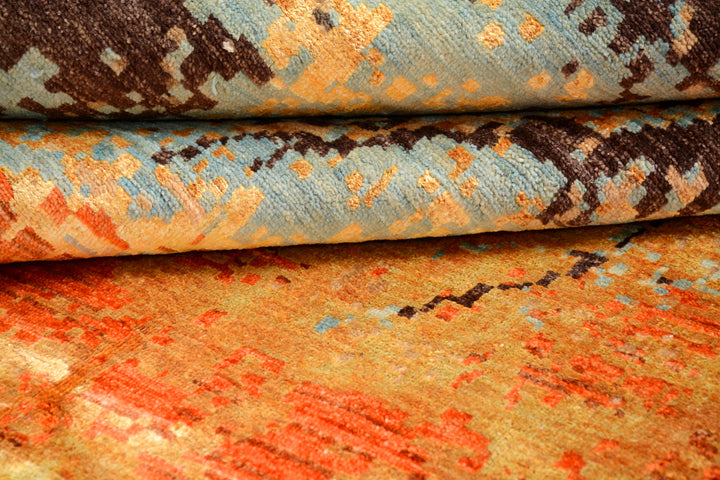 Multi Colored Abstract 8'  1" x 10'  1" - No. QA14750