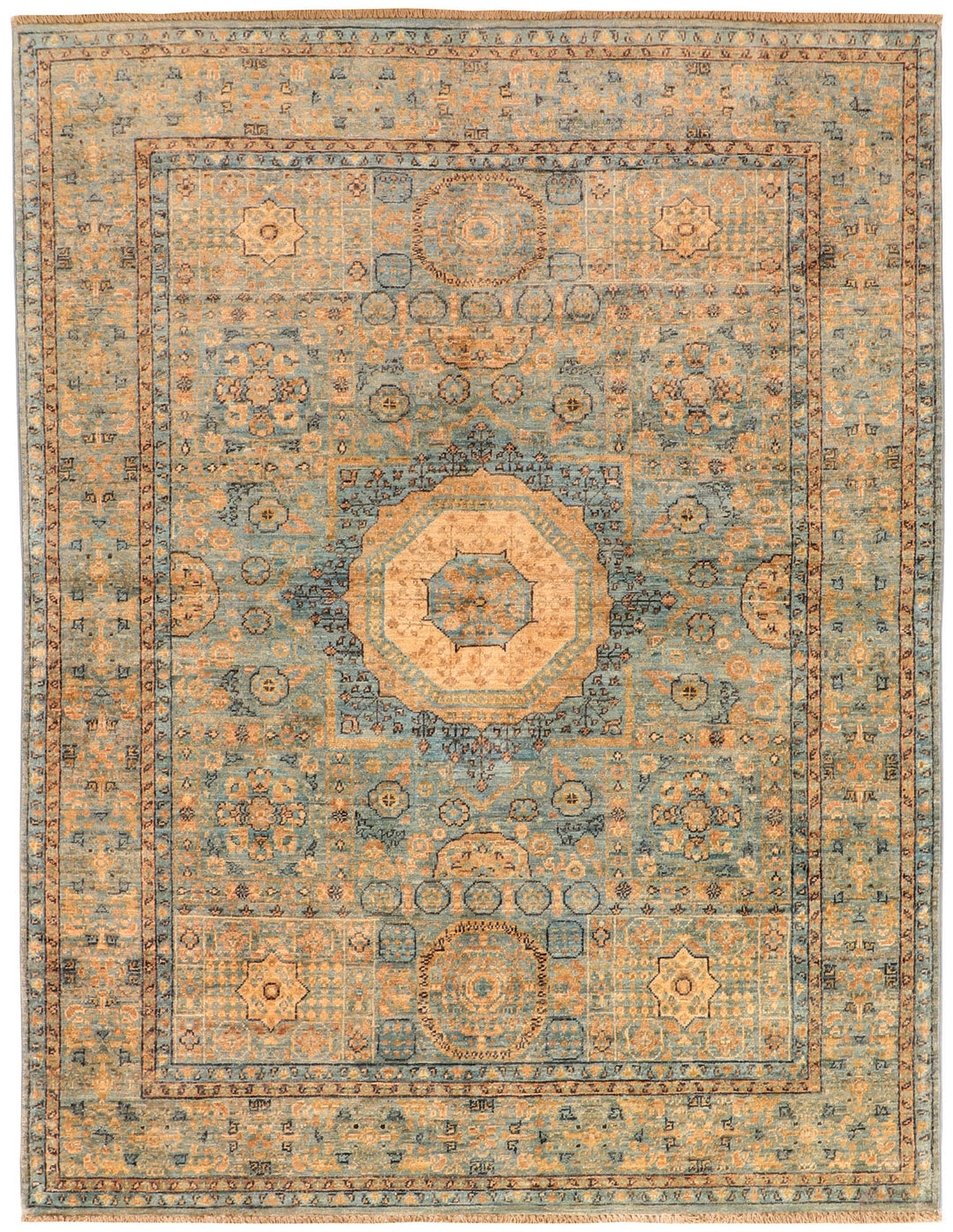 Afghan Mamluk Rug 4'9" x 6'5" Hand-Knotted