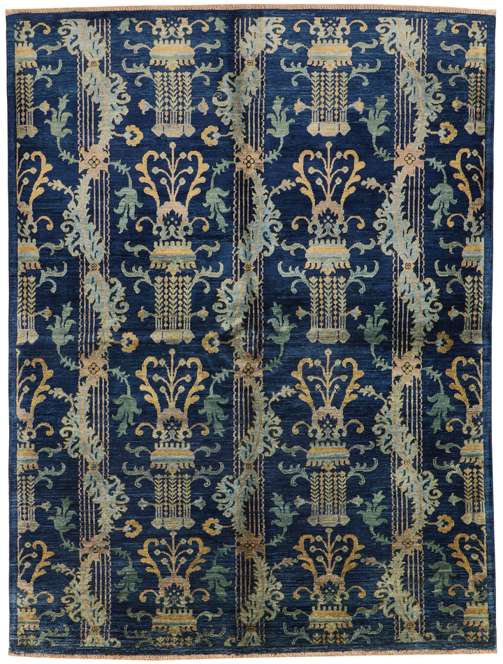 Midnight Blue Ikat 4'  11" x 6'  7" - No. QA39011