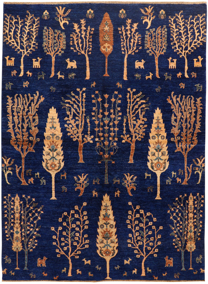 Dark Blue Ikat 5' 7 x 7' 7 - No. 71967