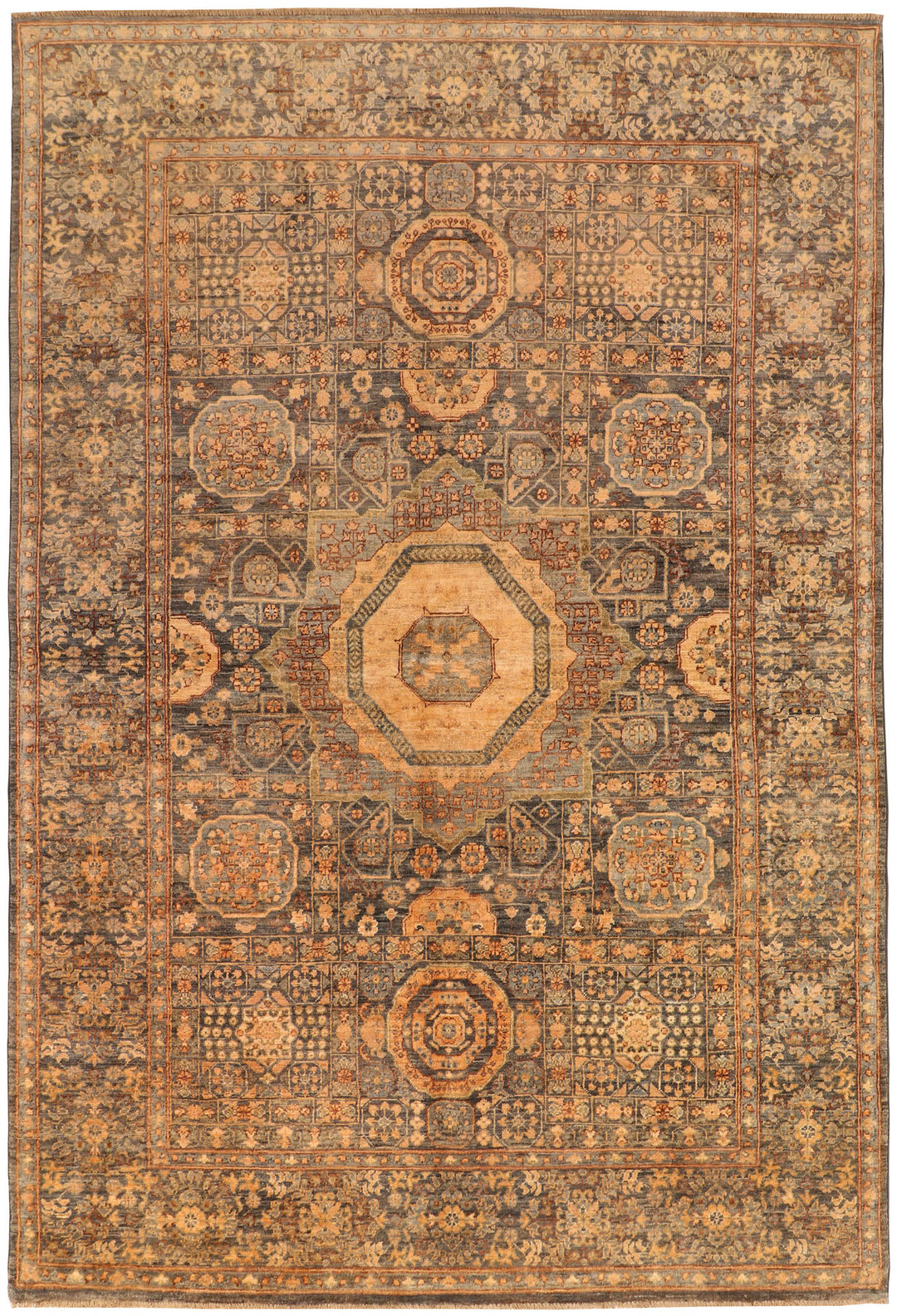 Afghan Mamluk Rug 5' 11" x 8' 9" Hand-Knotted