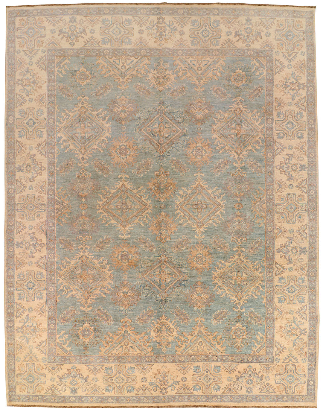 Afghan Ziegler Rug 8' 10 x 12' Hand-Knotted