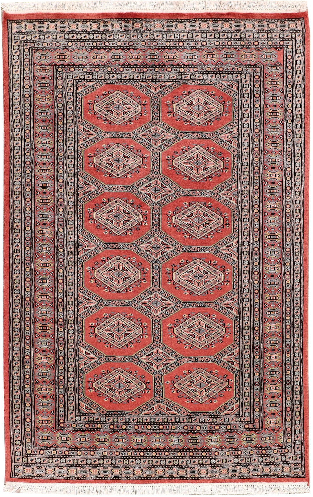 Tomato Afghan Jaldar Rug 4' x 6' 1" Hand-Knotted