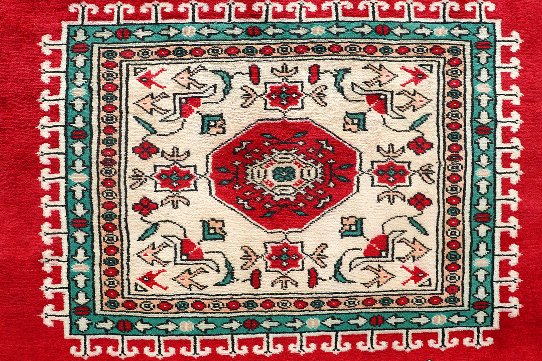 Red Caucasian 4'  8" x 7'  2" - No. QA77398