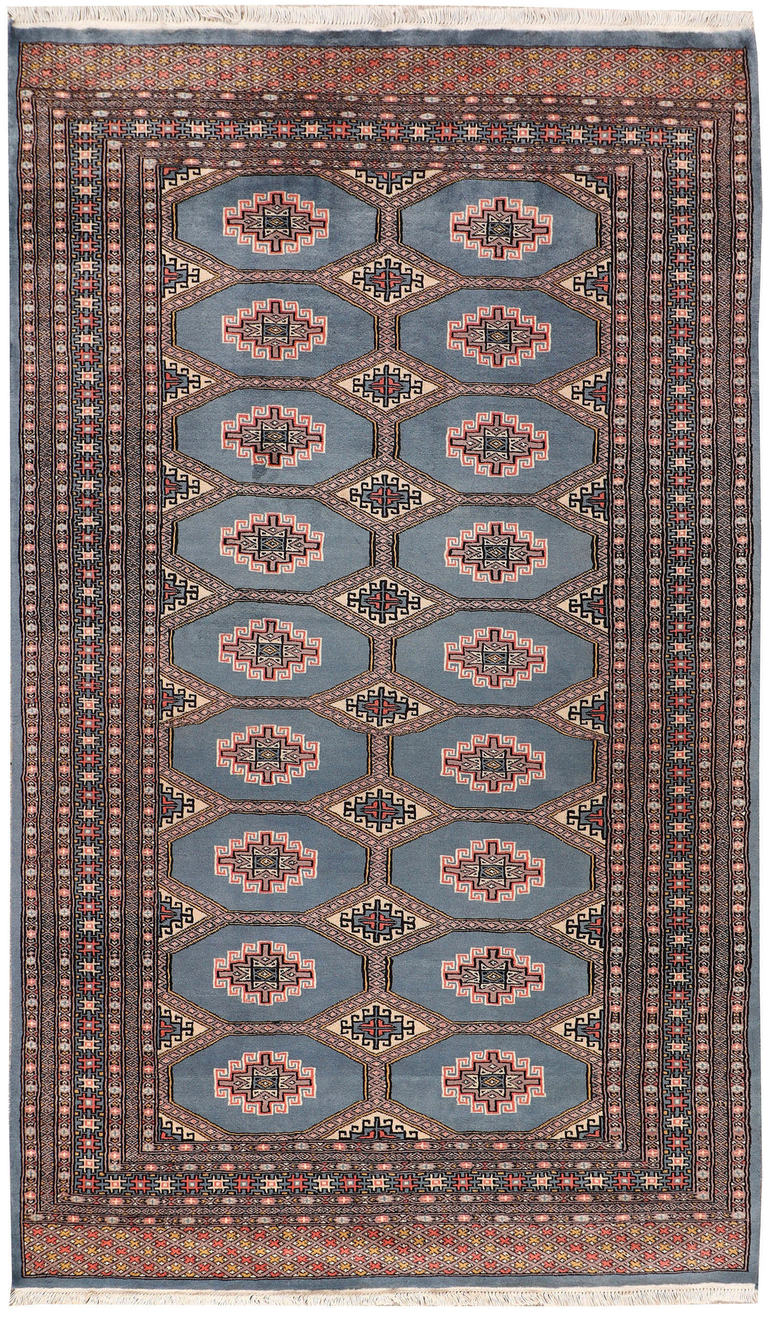 Slate Grey Pakistani Jaldar Rug 4'11" x 8'3" Hand-Knotted