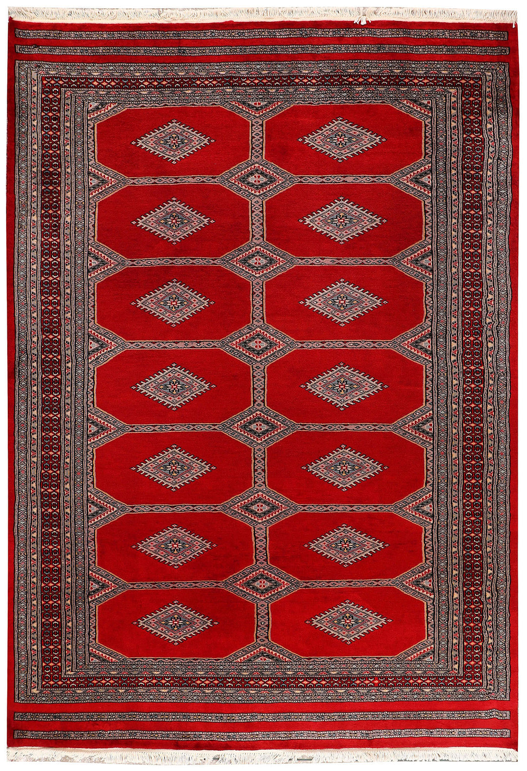 Red Pakistani Jaldar Rug 5' 3 x 7' 4 Hand-Knotted