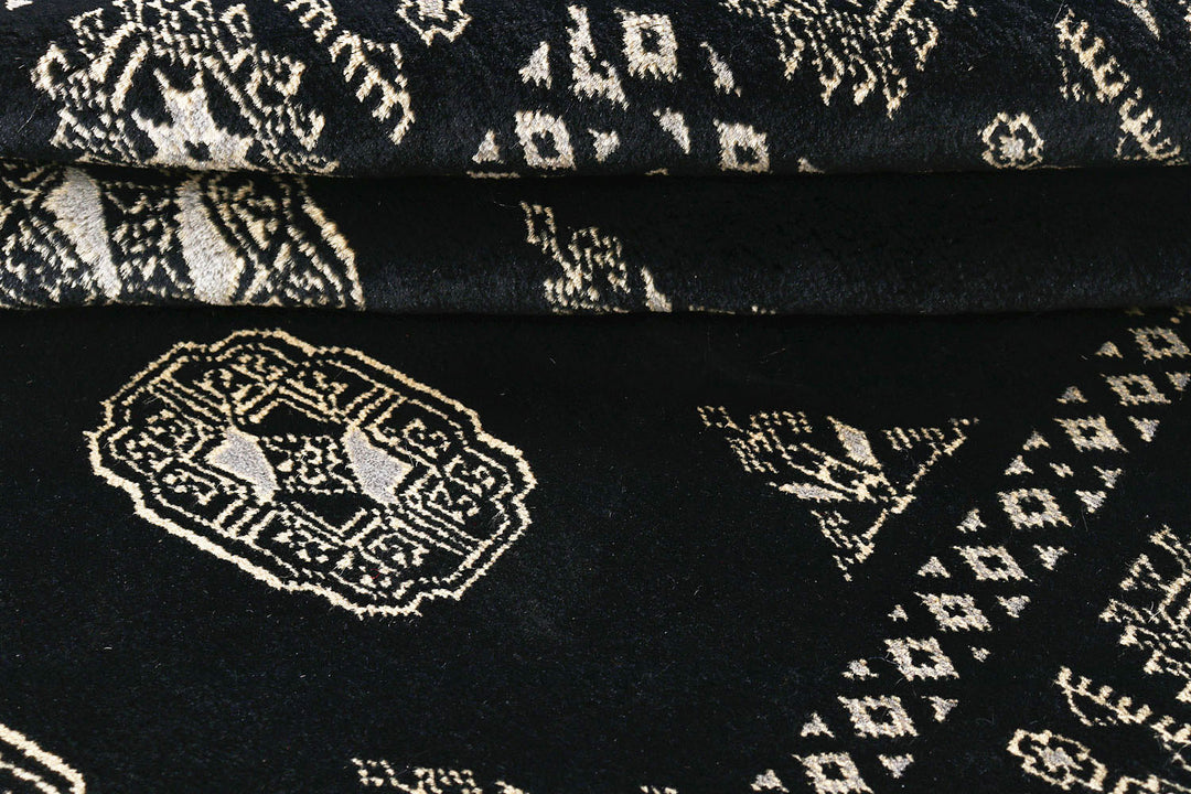 Black Bokhara 4'  1" x 6'  1" - No. QA32765