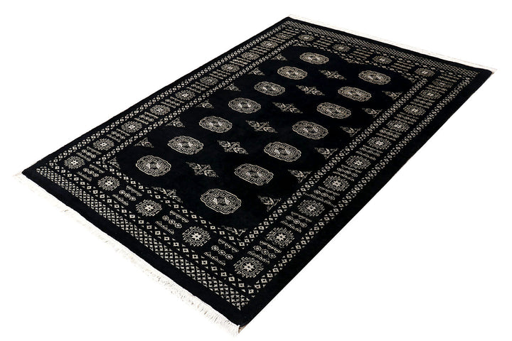 Black Bokhara 4'  1" x 6'  1" - No. QA32765