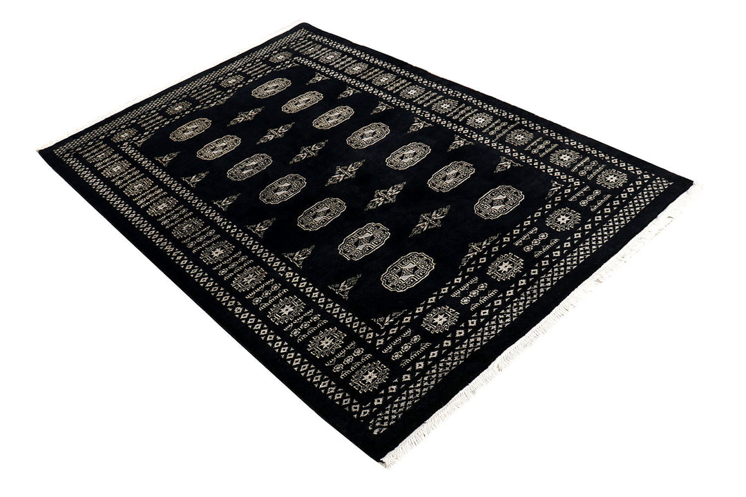 Black Bokhara 4'  1" x 6'  1" - No. QA32765