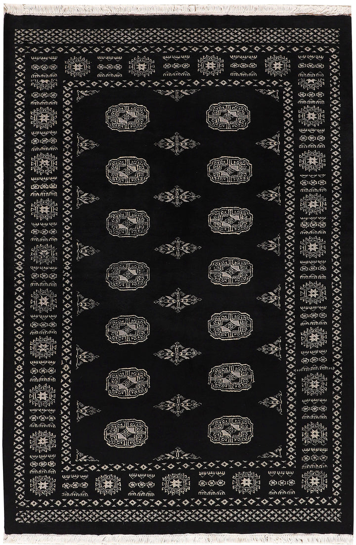 Black Bokhara 4'  1" x 6'  1" - No. QA32765