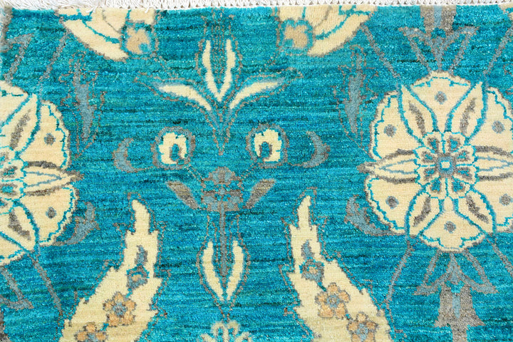 Darkcyan Suzani 7'  11" x 10'  2" - No. QA27791