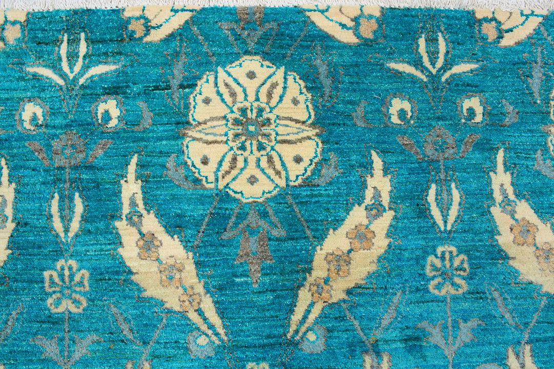 Darkcyan Suzani 7'  11" x 10'  2" - No. QA27791