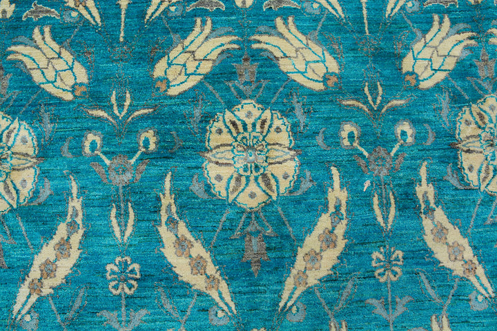 Darkcyan Suzani 7'  11" x 10'  2" - No. QA27791