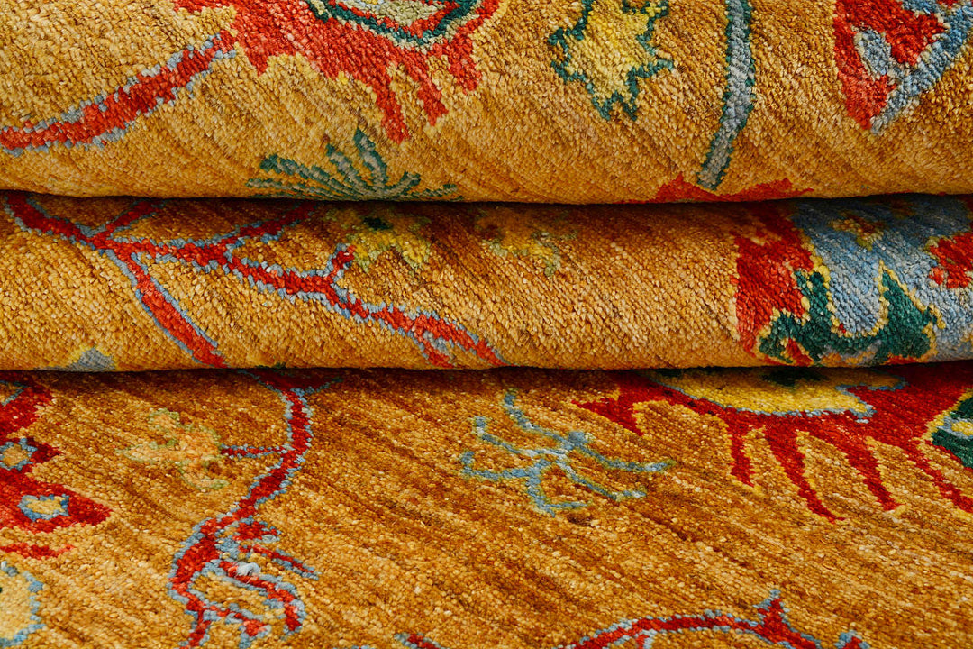 Dark Orange Suzani 7'  11" x 10'  1" - No. QA90664