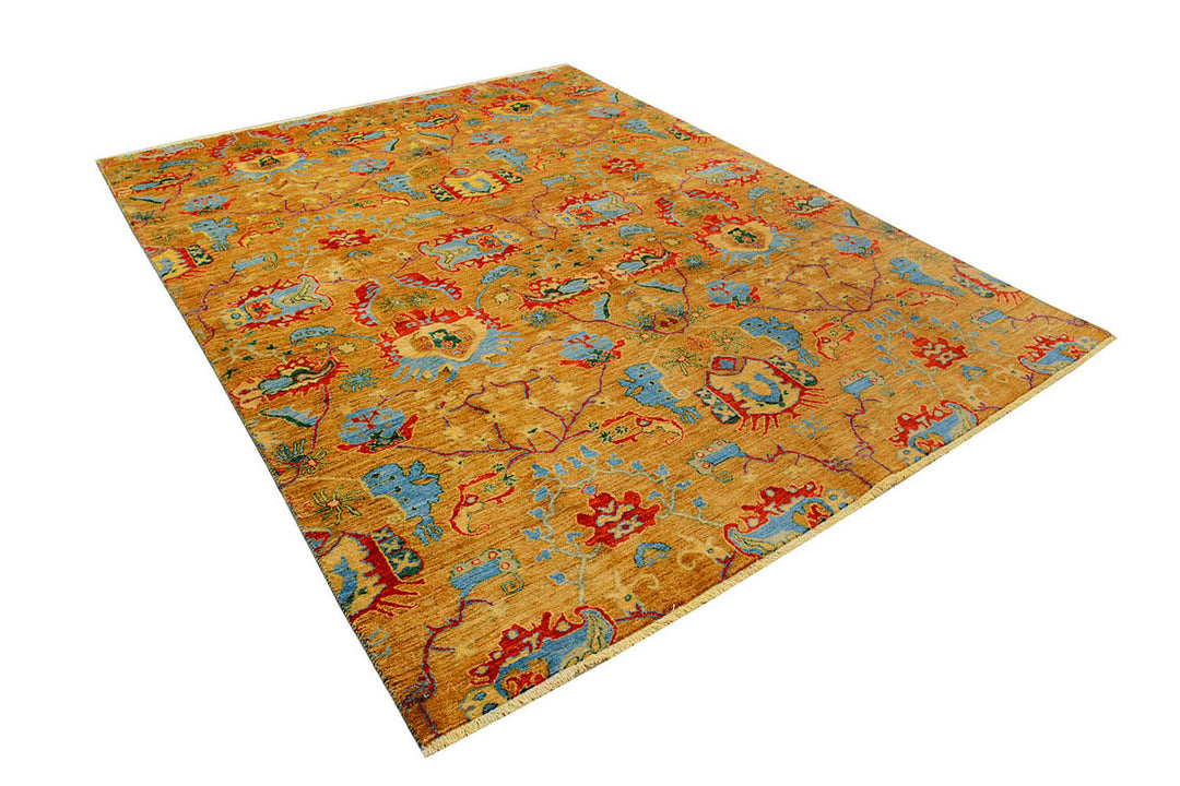 Dark Orange Suzani 7'  11" x 10'  1" - No. QA90664