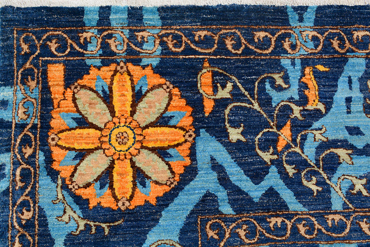 Midnight Blue Suzani 7'  11" x 10'  3" - No. QA71348