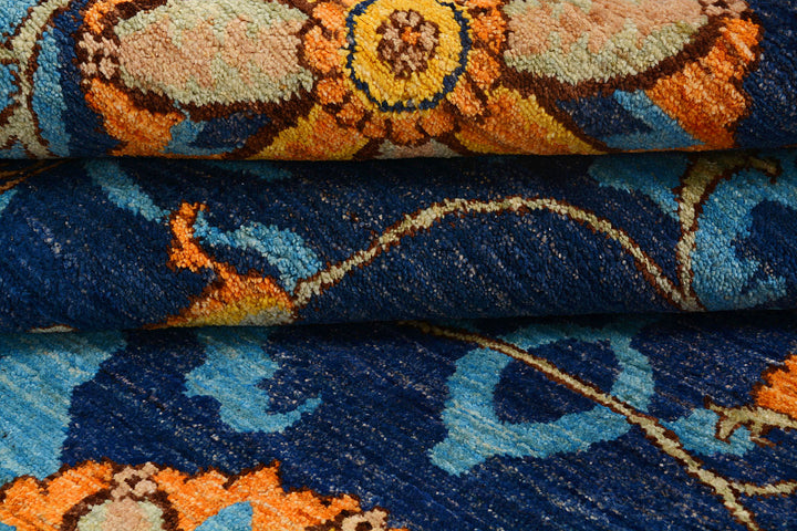 Midnight Blue Suzani 7'  11" x 10'  3" - No. QA71348