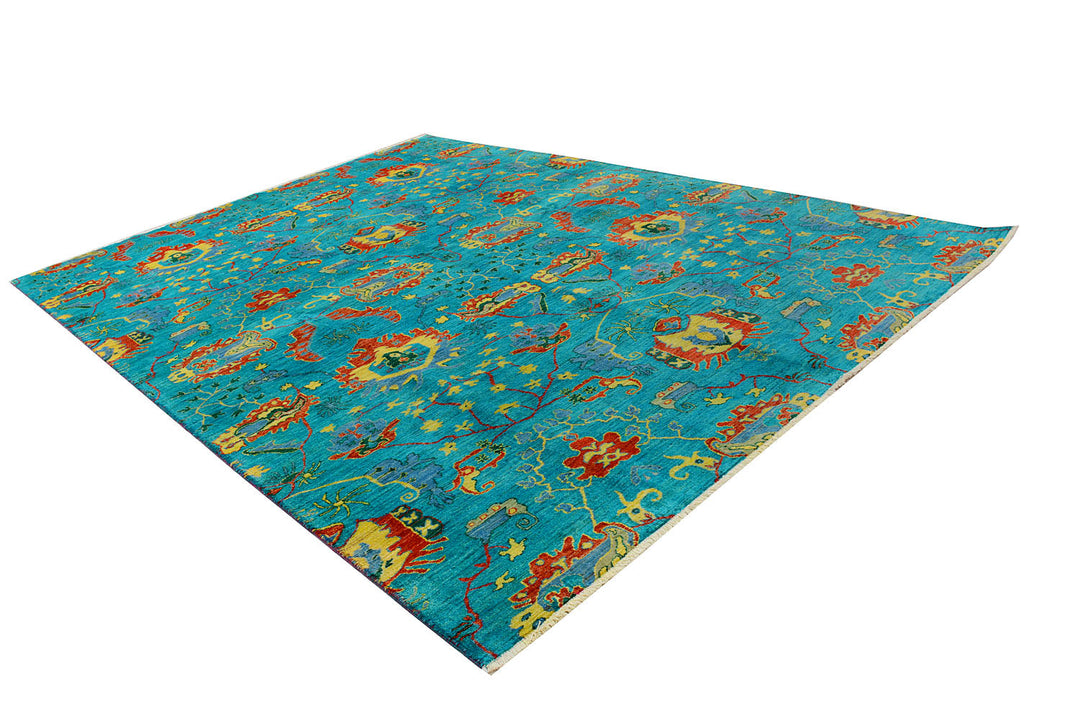 Darkcyan Suzani 8' 11 x 12' 2 - No. 72056