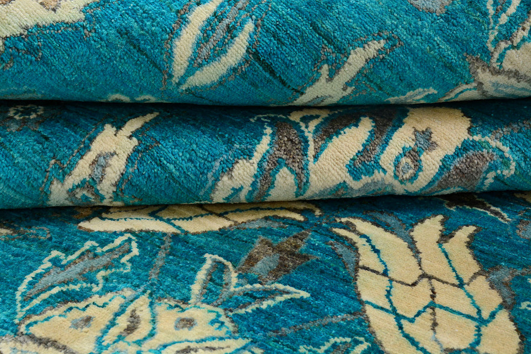 Darkcyan Suzani 7' 10 x 10' 2 - No. 72060